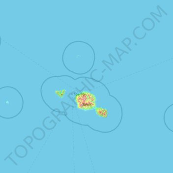 Mappa topografica Îles du Vent, altitudine, rilievo