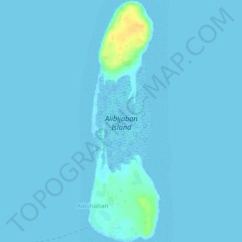 Mappa topografica Alibijaban Island, altitudine, rilievo