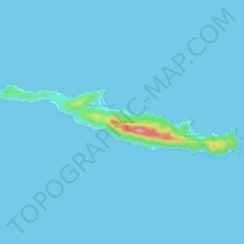 Mappa topografica Isla Caballo, altitudine, rilievo