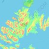 Mappa topografica Afognak Island, altitudine, rilievo