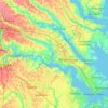 Mappa topografica Virginia Peninsula, altitudine, rilievo