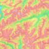 Mappa topografica Surselva, altitudine, rilievo