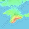 Mappa topografica Penisola di Crimea, altitudine, rilievo