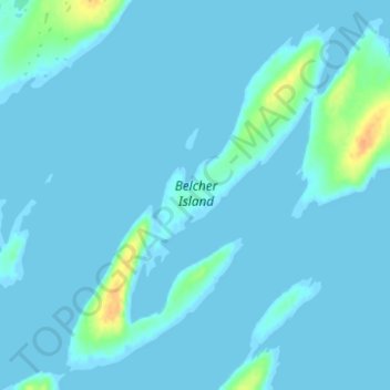 Mappa topografica Belcher Island, altitudine, rilievo