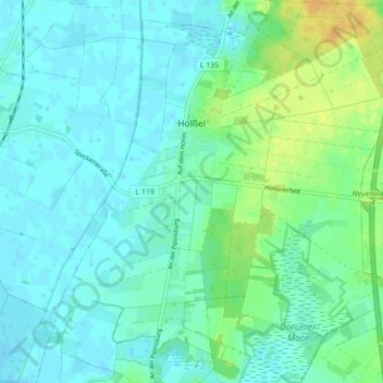 Mappa topografica Holßel, altitudine, rilievo