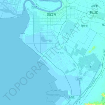 Mappa topografica 西市区, altitudine, rilievo