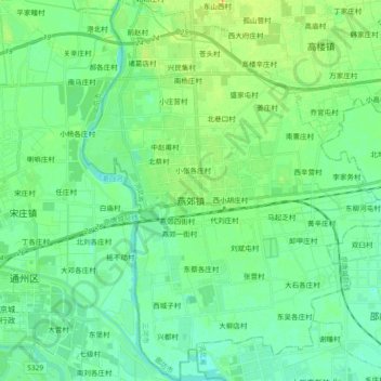 Mappa topografica 燕郊镇, altitudine, rilievo