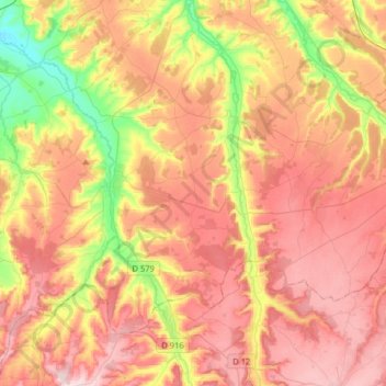 Mappa topografica Livarot-Pays-d'Auge, altitudine, rilievo
