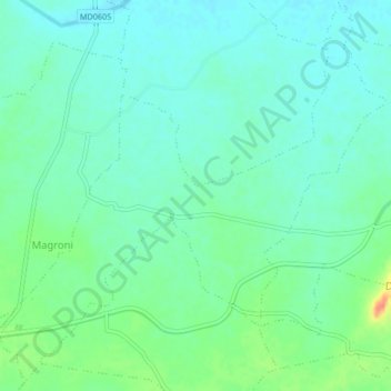 Mappa topografica Magrauni, altitudine, rilievo