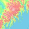 Mappa topografica Kenai Fjords National Park, altitudine, rilievo