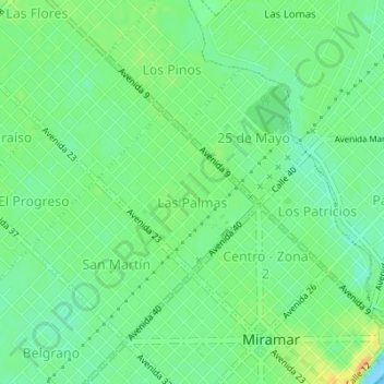 Mappa topografica Las Palmas, altitudine, rilievo
