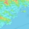 Mappa topografica Shantou, altitudine, rilievo