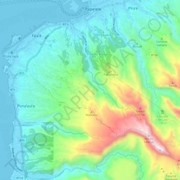 Mappa topografica Italia, altitudine, rilievo