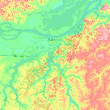 Mappa topografica Parintins, altitudine, rilievo