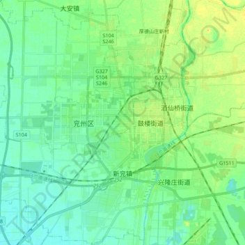 Mappa topografica 新兖镇, altitudine, rilievo