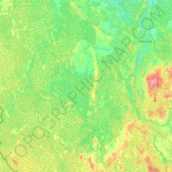 Mappa topografica Пригородная волость, altitudine, rilievo