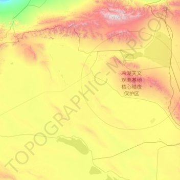 Mappa topografica 冷湖镇, altitudine, rilievo