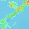 Mappa topografica 名護市, altitudine, rilievo