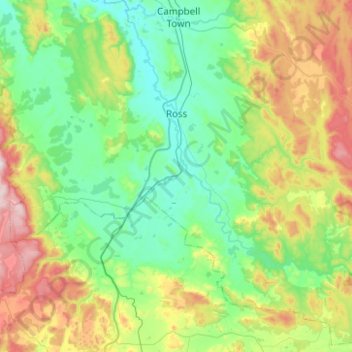 Mappa topografica Ross, altitudine, rilievo