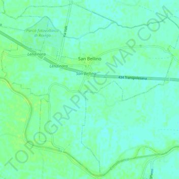 Mappa topografica San Bellino, altitudine, rilievo