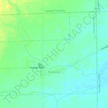 Mappa topografica Plattville, altitudine, rilievo