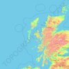 Mappa topografica Hebrides, altitudine, rilievo
