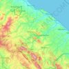Mappa topografica Pesaro und Urbino, altitudine, rilievo