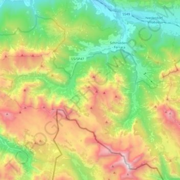 Mappa topografica Prags - Braies, altitudine, rilievo