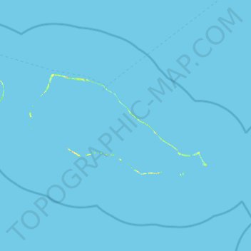 Mappa topografica Rangiroa, altitudine, rilievo