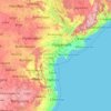 Mappa topografica Andhra Pradesh, altitudine, rilievo
