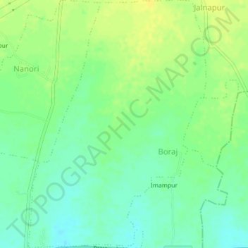 Mappa topografica Boraj, altitudine, rilievo