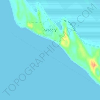 Mappa topografica Gregory, altitudine, rilievo
