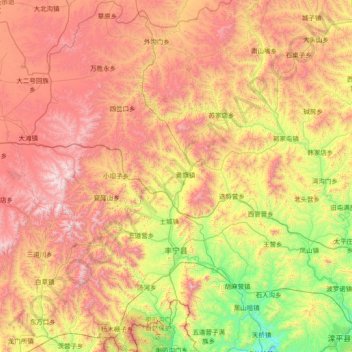 Mappa topografica 丰宁满族自治县, altitudine, rilievo