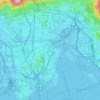 Mappa topografica 九龍城區, altitudine, rilievo