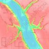 Mappa topografica Katepwa Lake, altitudine, rilievo