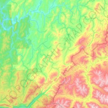 Mappa topografica Бийкинское сельское поселение, altitudine, rilievo