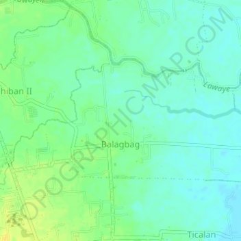 Mappa topografica Balagbag, altitudine, rilievo