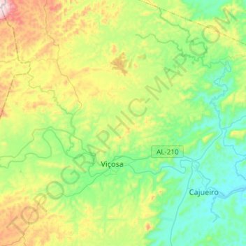Mappa topografica Viçosa, altitudine, rilievo