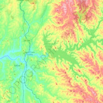 Mappa topografica Santa Clara-a-Velha, altitudine, rilievo