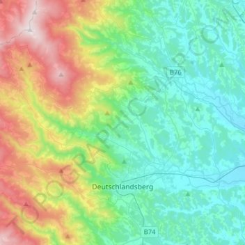 Mappa topografica Deutschlandsberg, altitudine, rilievo