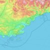 Mappa topografica Costa Azzurra, altitudine, rilievo