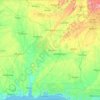 Mappa topografica Alabama, altitudine, rilievo