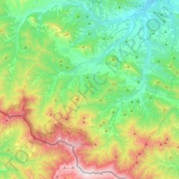 Mappa topografica Чупрене, altitudine, rilievo