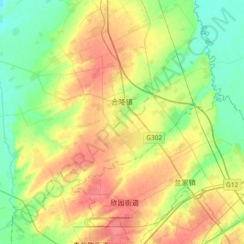 Mappa topografica 合隆镇, altitudine, rilievo
