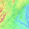 Mappa topografica Potomac River, altitudine, rilievo