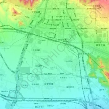 Mappa topografica 老鸦庄镇, altitudine, rilievo