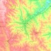 Mappa topografica Lancaster County, altitudine, rilievo