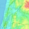 Mappa topografica Hadera, altitudine, rilievo