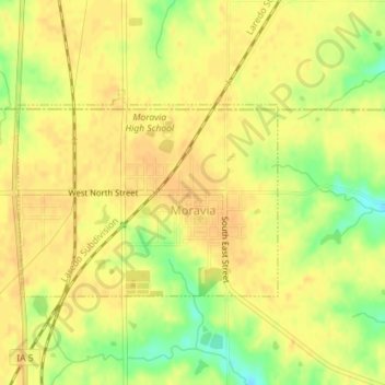 Mappa topografica Moravia, altitudine, rilievo