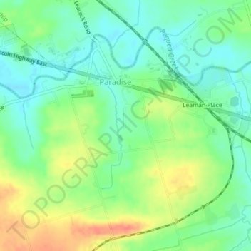 Mappa topografica Paradise, altitudine, rilievo